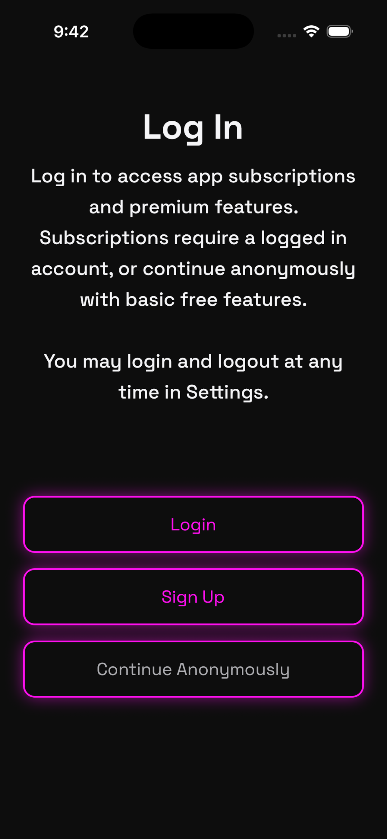 Anonymous login